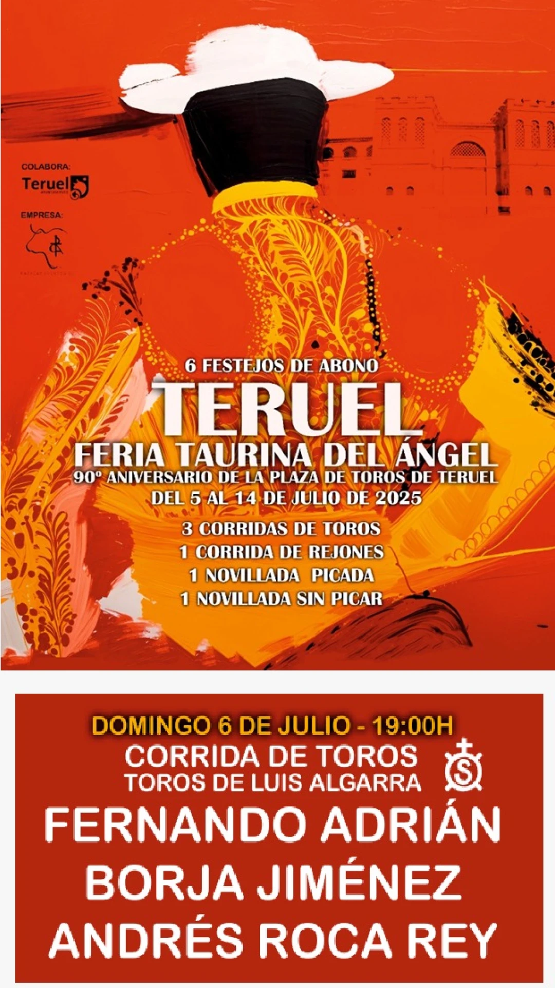cartel de la próxima corrida de fernando adrián en teruel